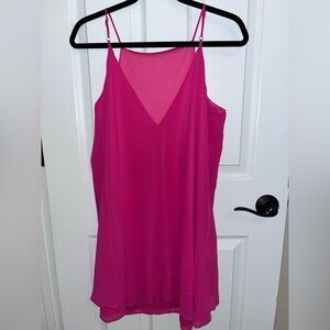 V neck thin strap shift dress